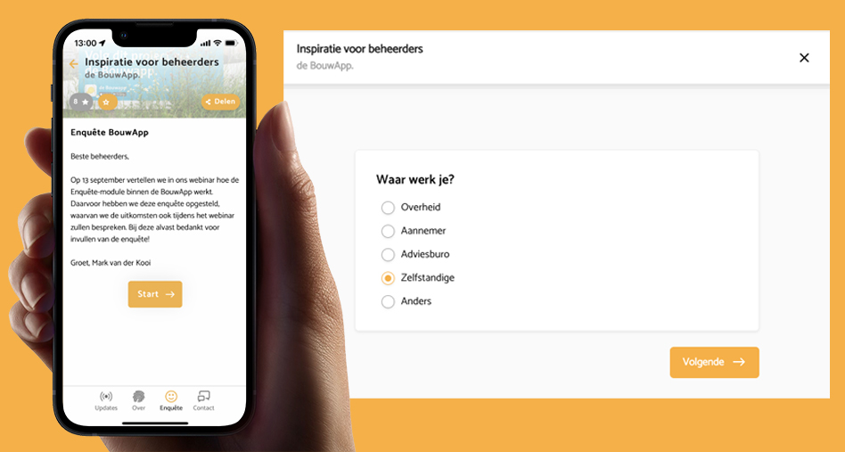 Enquête-module in de BouwApp